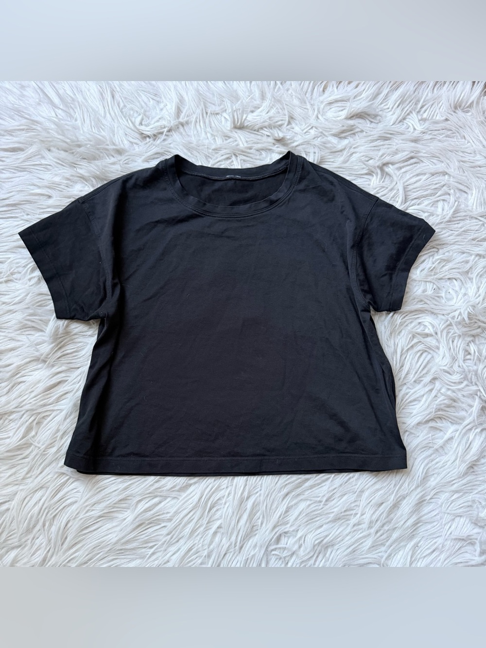 Lululemon Black Cropped Boxy Short Sleeve T Shirt Top Women’s